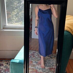 Satin blue dress